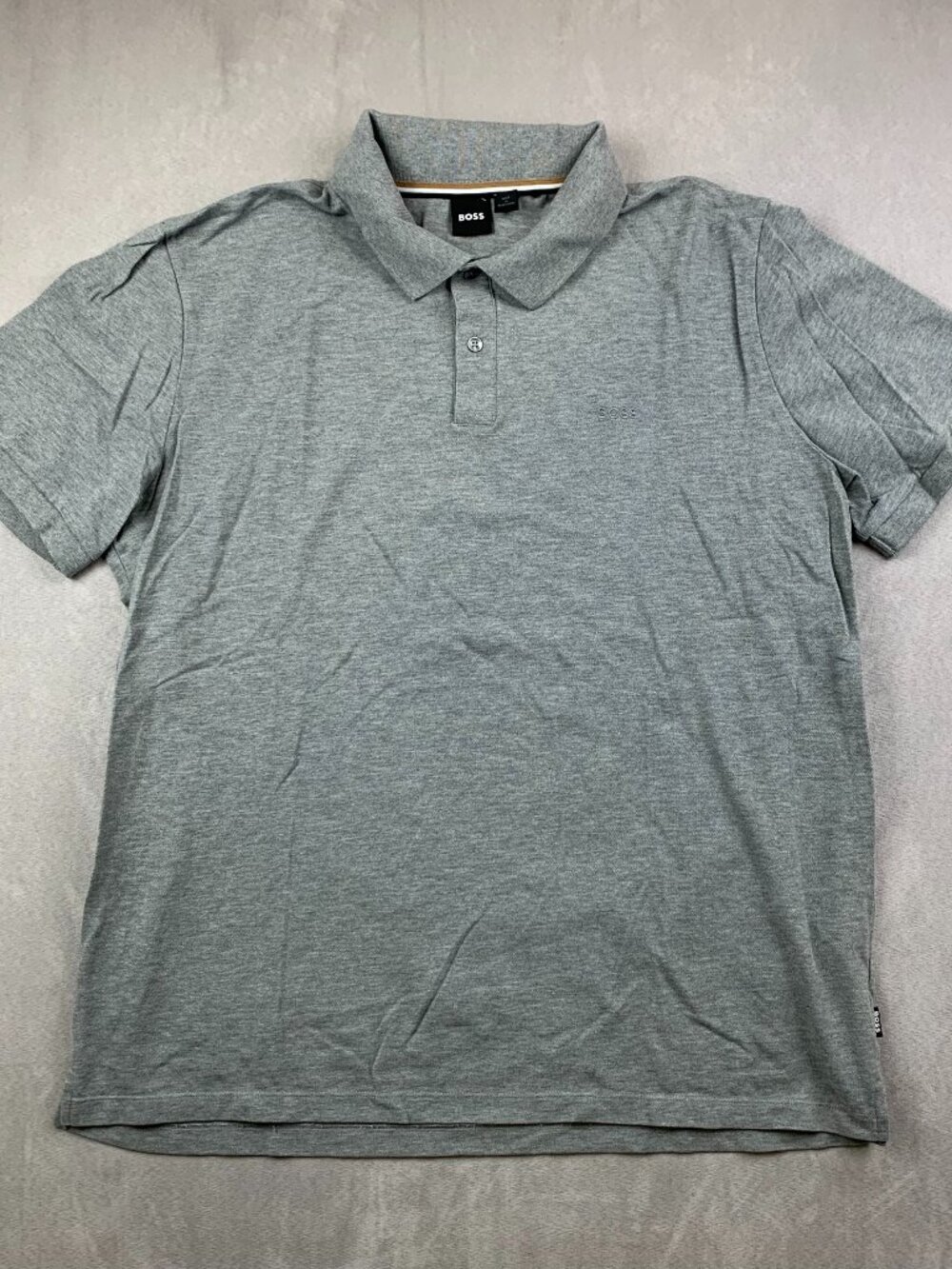 Hugo Boss Mens Shirt 3XL Gray Pallas Polo Pique Knit Short-Sleeve Cotton Luxury